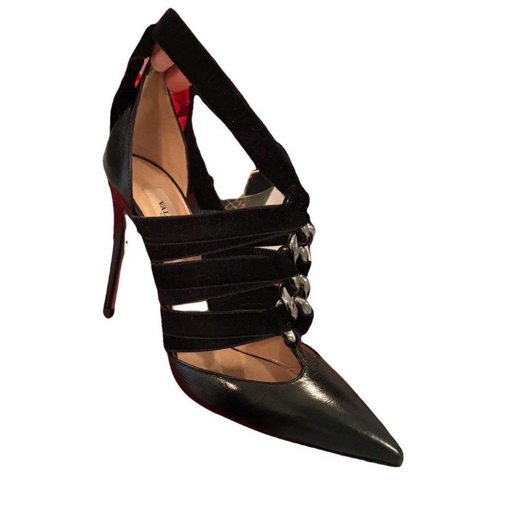 Valentino Garavani Black Strappy Heels with dust bag